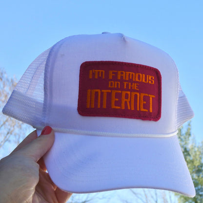 'i'm famous on the internet' patch hat