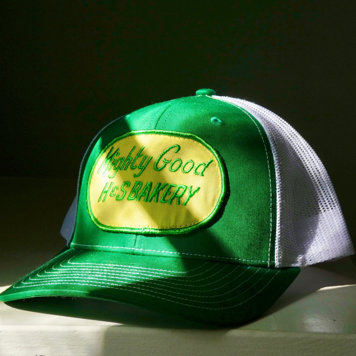 'mighty good h&s bakery' patch hat