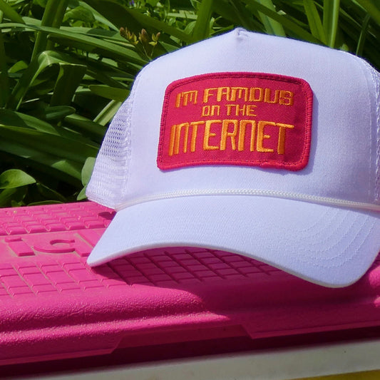 'i'm famous on the internet' patch hat